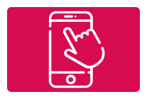 Ícone - llustração de uma mão mexendo em um smartphone